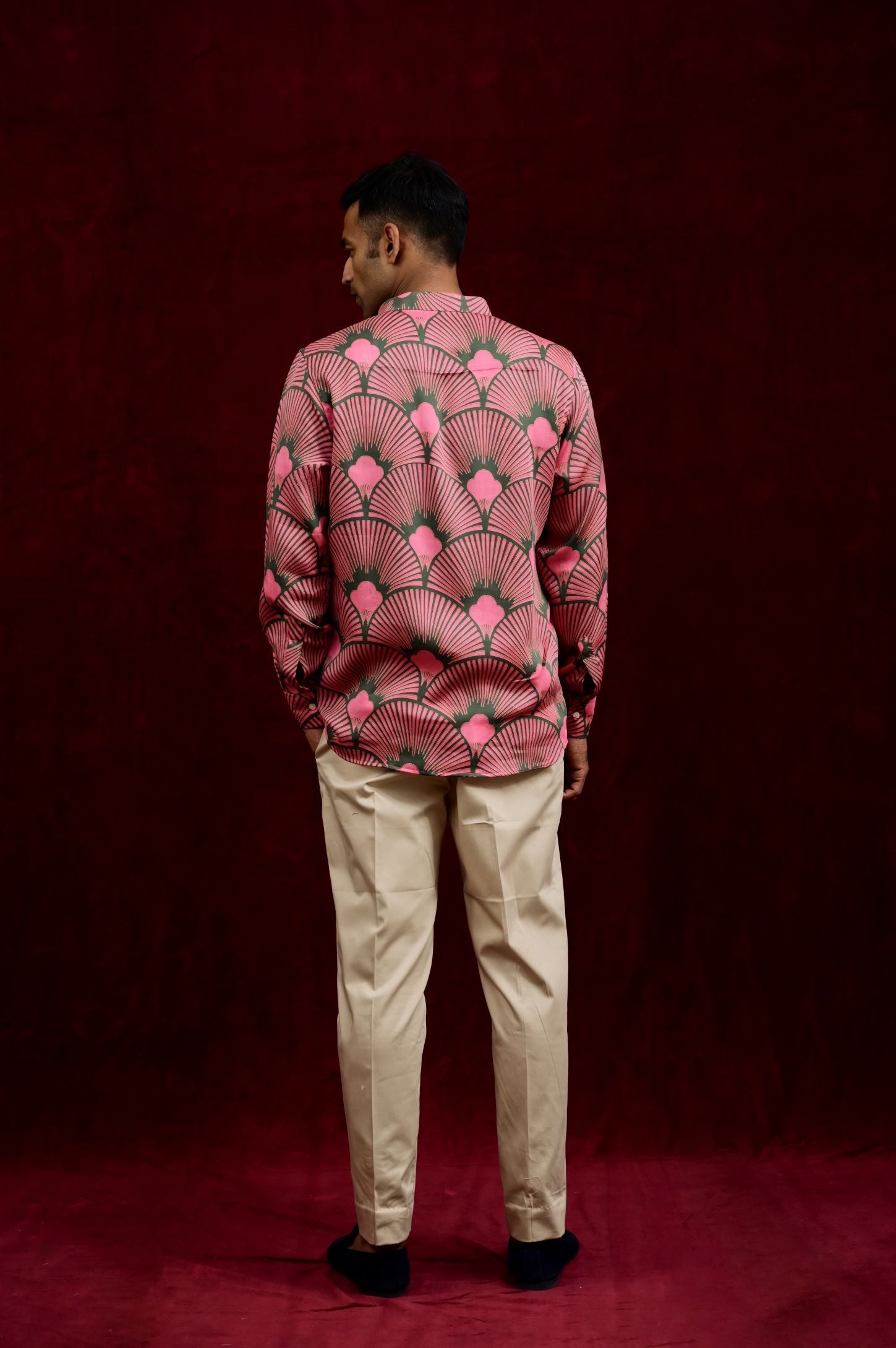 Designer sage green pink shirts for men online shopping in India