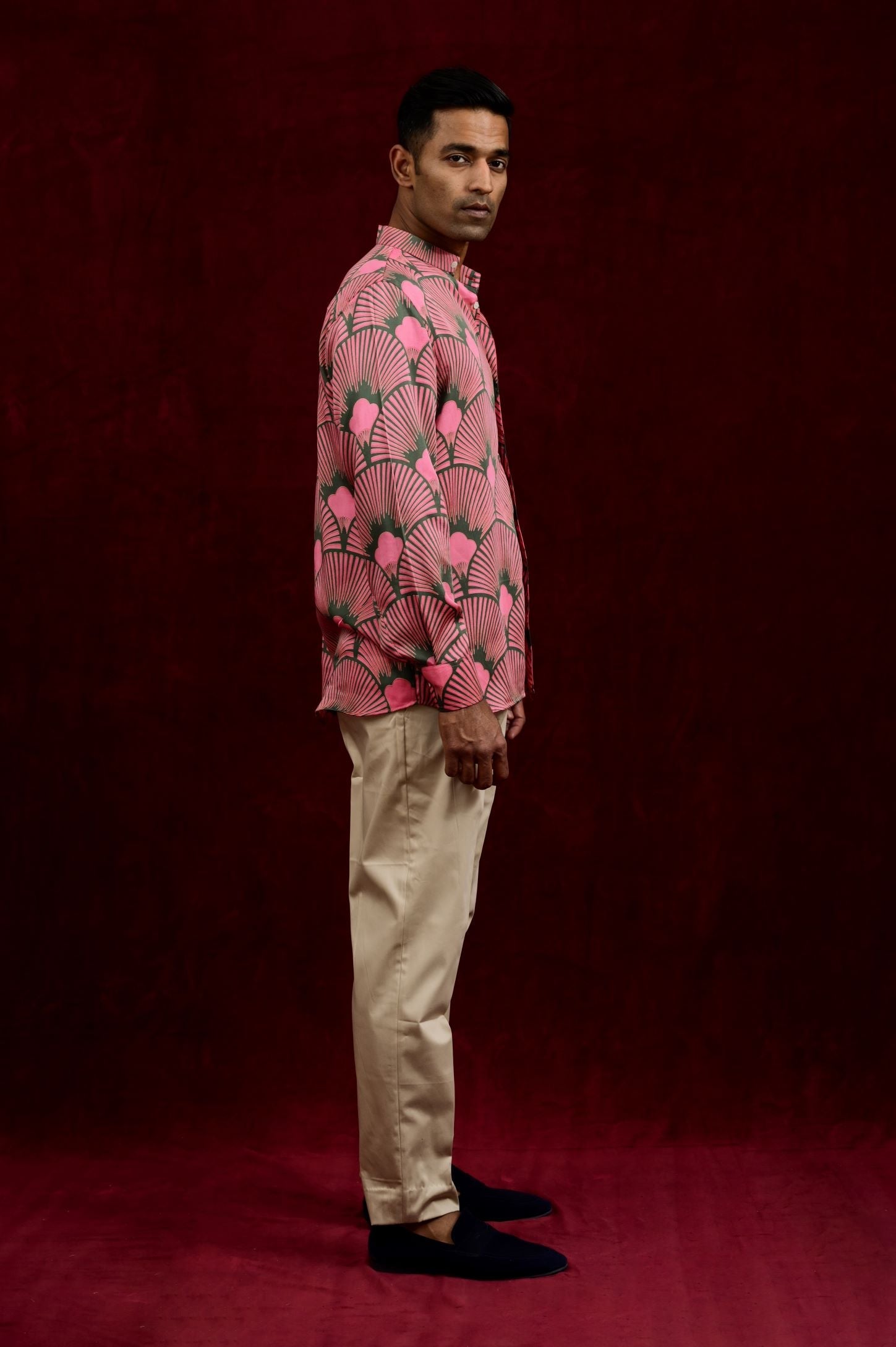 Best online store for designer sage green pink shirts for men in India