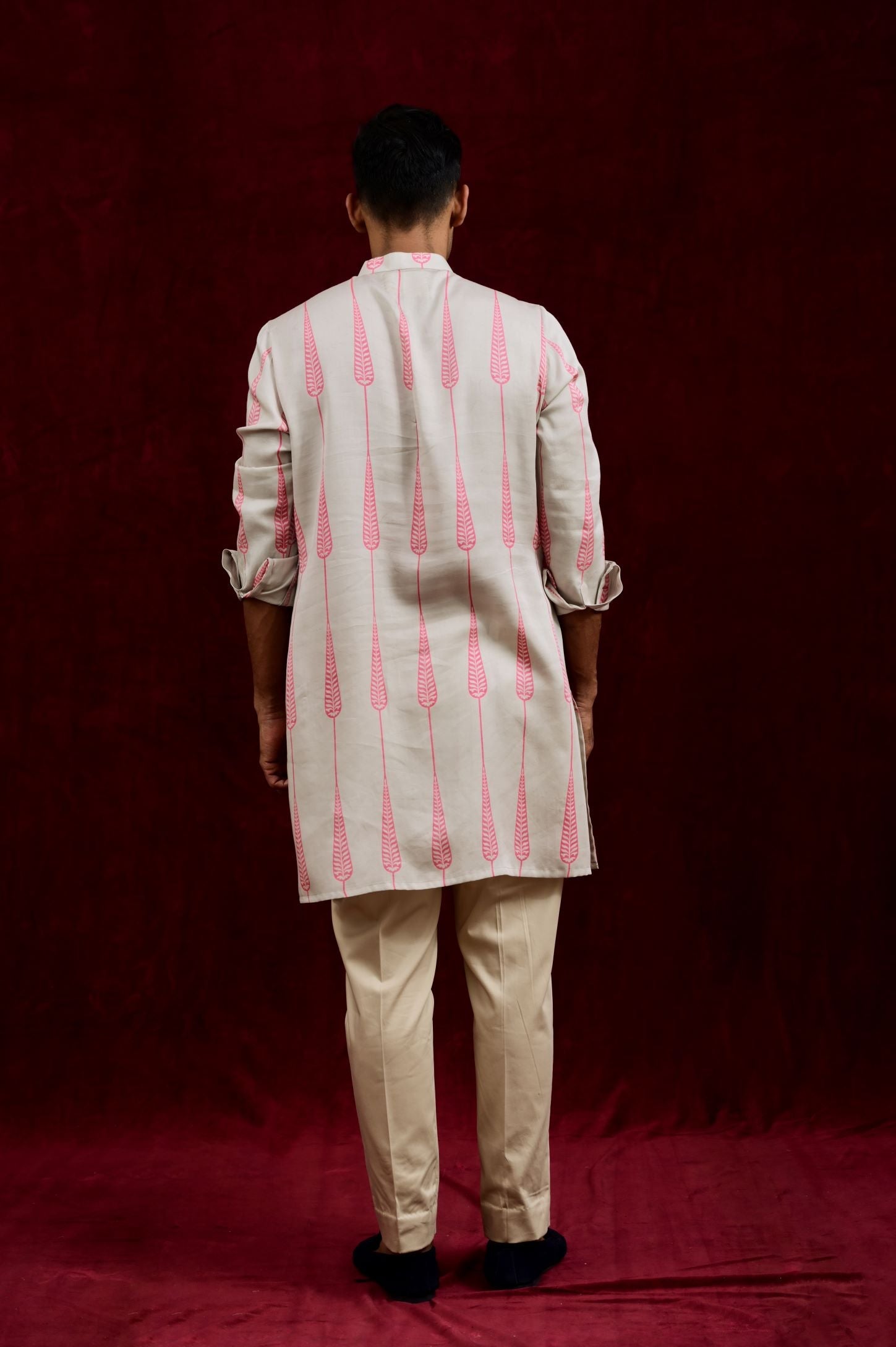 Designer Pink Gray Kurta Collection for Men