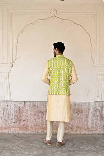 Latest designer green Nehru jacket online shopping