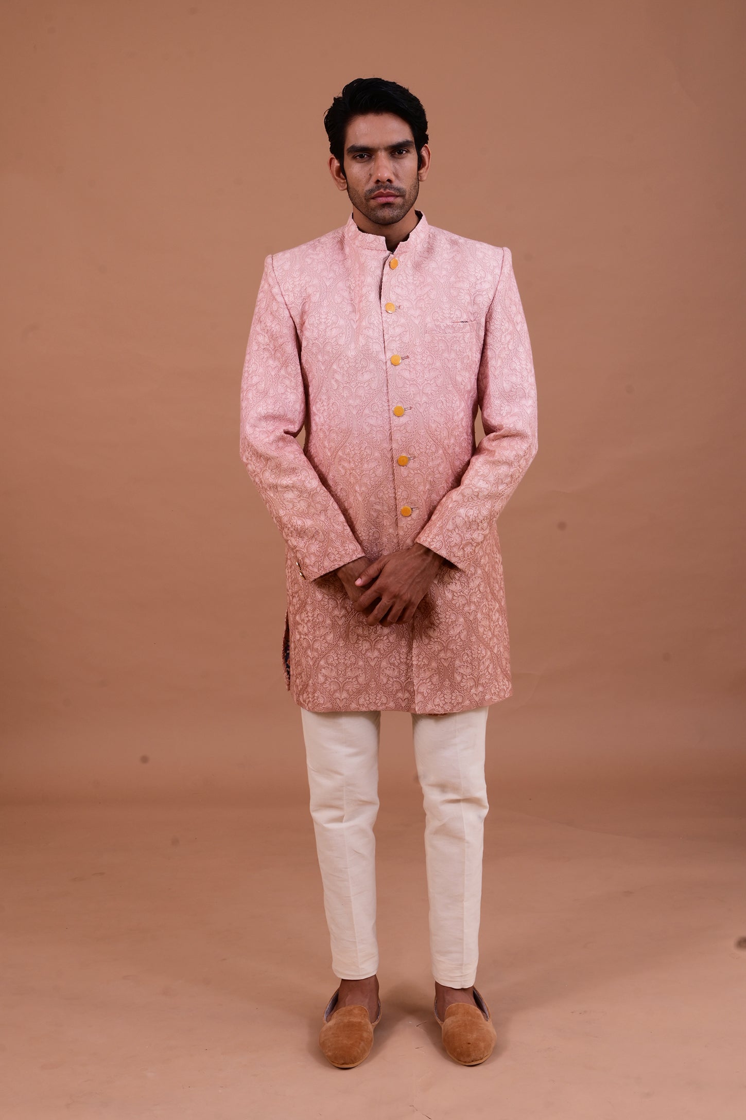 Blush pink Designer jacket set for men online