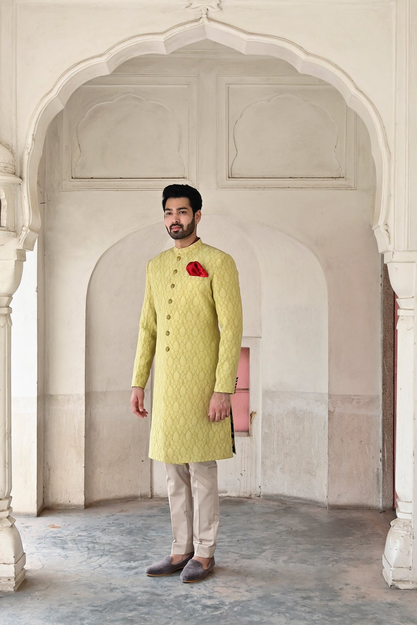Lime green wedding sherwani for groom online