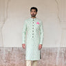 Aqua blue designer sherwani for groom