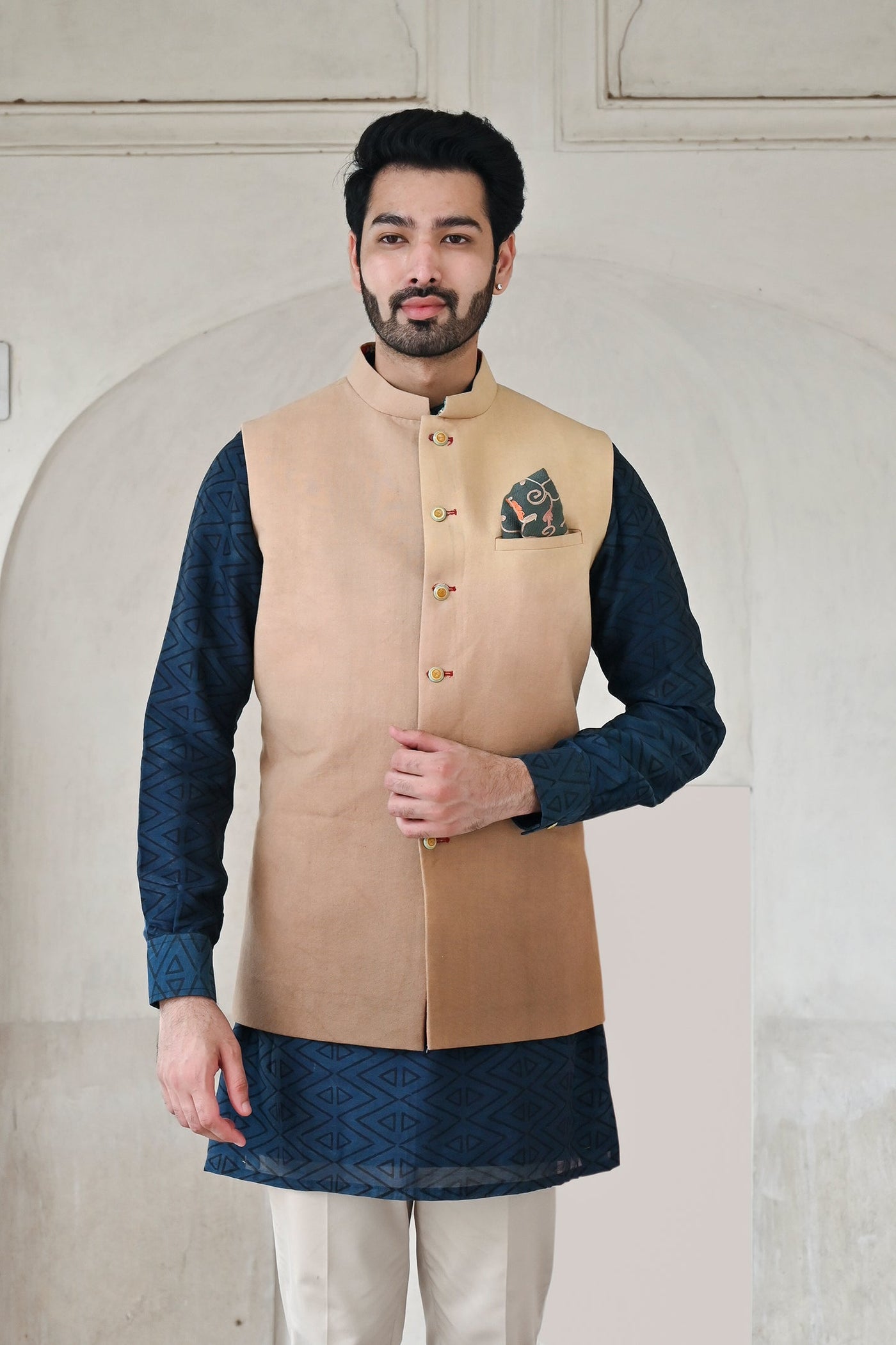 Designer brown Nehru jackets for men