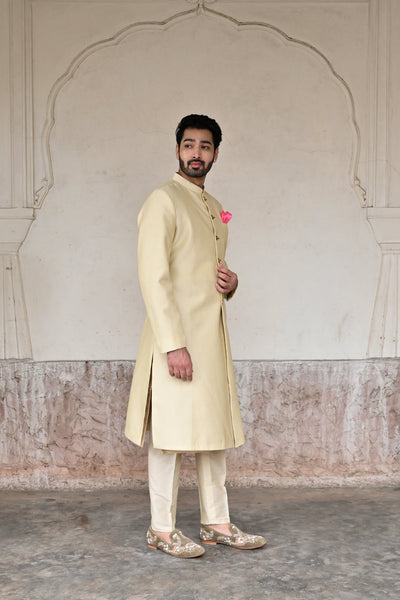 Fashionable designer ivory groom sherwani online