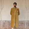 Exclusive khaki suede sherwani for groom online