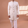 Premium white and beige Bandhgala Jacket set for men