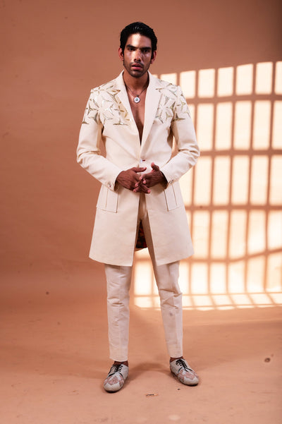 Luxury white jacket set for men