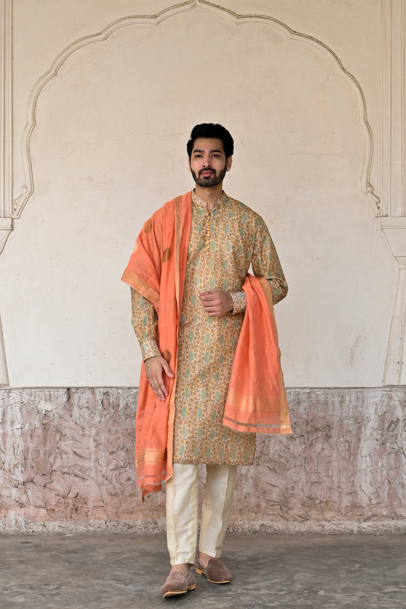 Elevate your groom's style with designer kurta set and Aligarhi trouser
