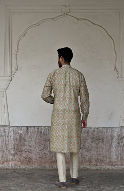 Designer groom kurta in grey