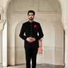 Shop now for men's Indian designer black suede Jodhpuri suit