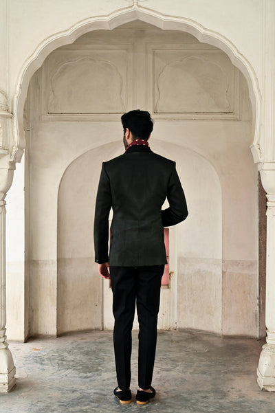 Designer black tuxedo suits for men