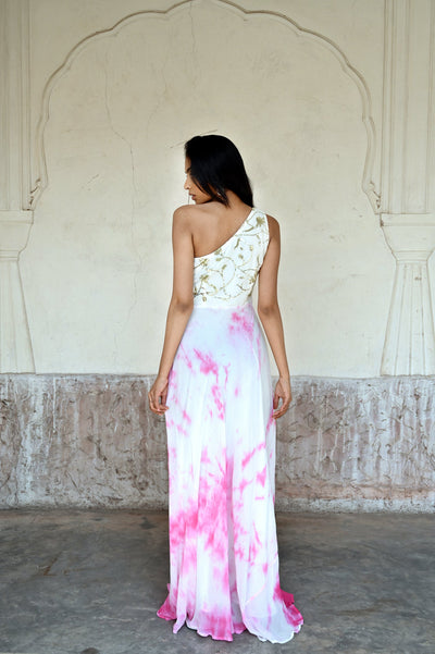  fuchsia pink dress back design