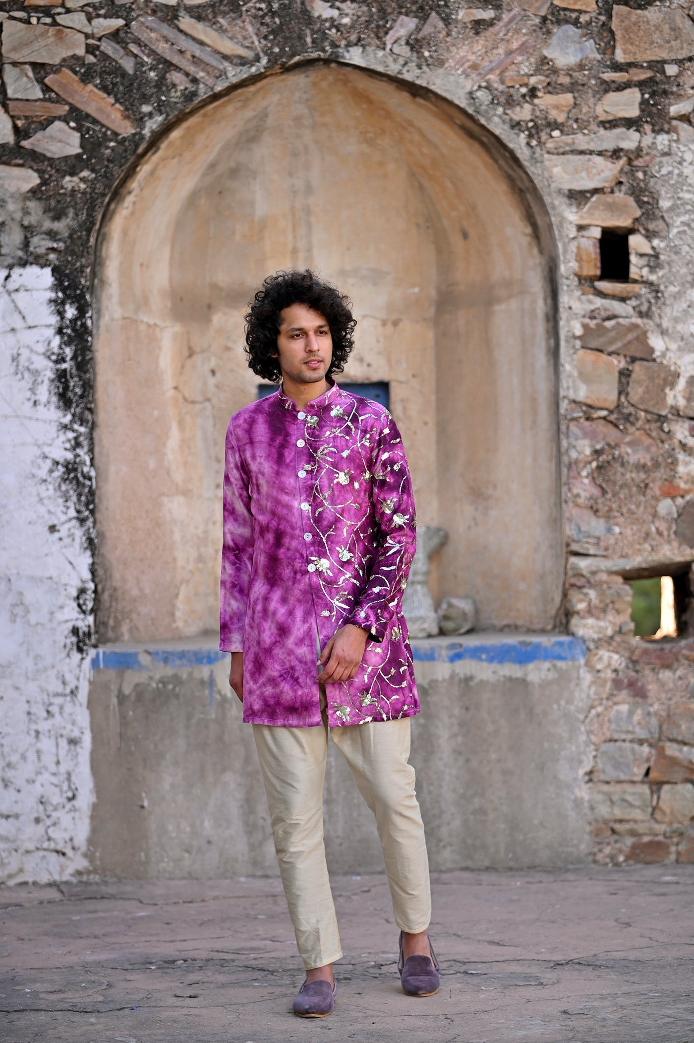 ,Gaurav Katta's designer kurta set in lilac color 