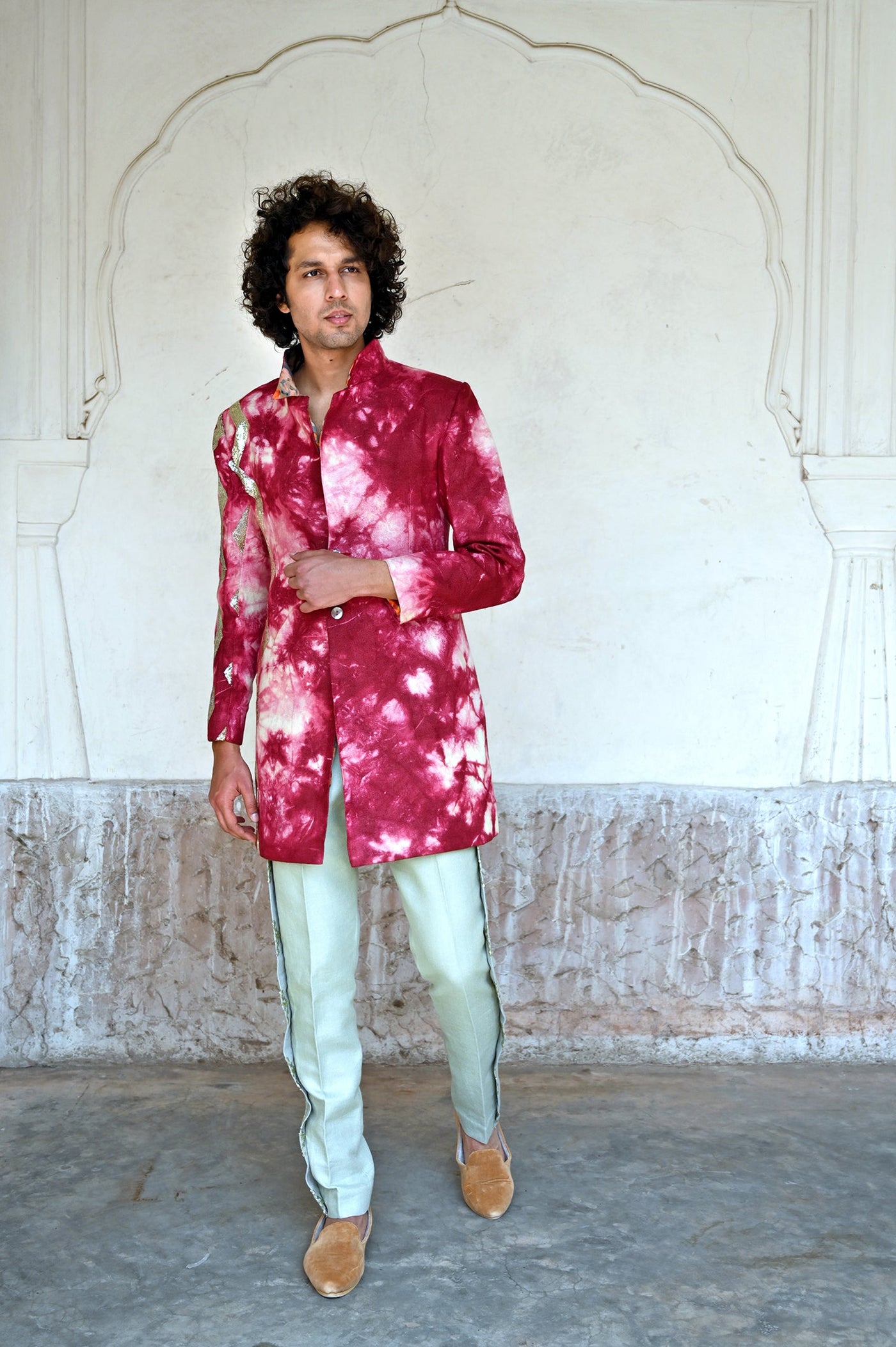 Stylish men's linen coat set from India's premium designer