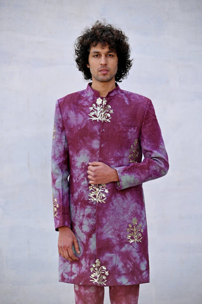grey and wine coat set with sequins work for men online