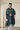 Men's designer kurta set in blue silk online