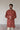 brick red moda silk kurta set for groom