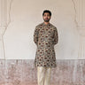 Grey cotton kurta set for groom