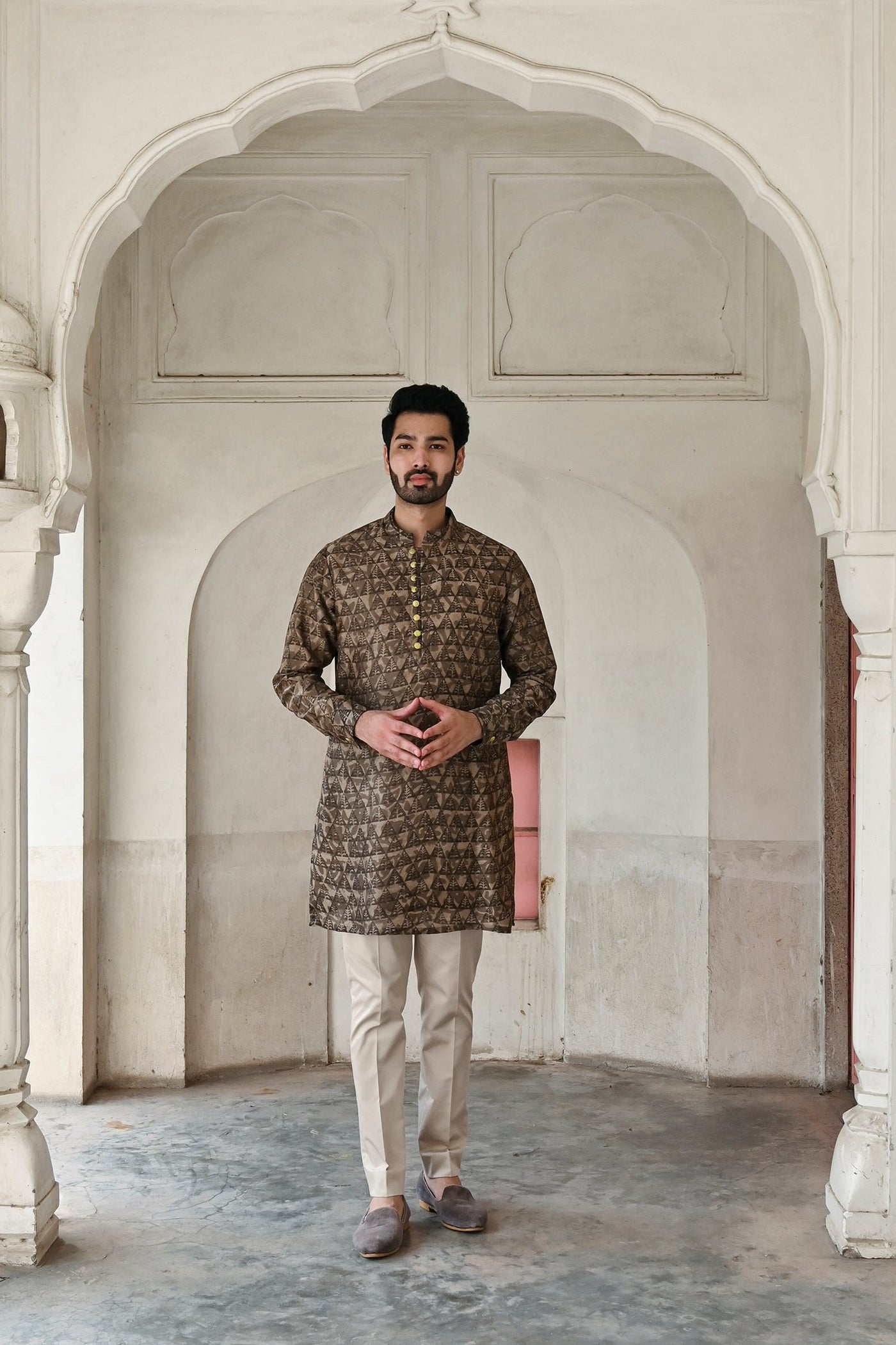 Latest designer brown kurta for men online