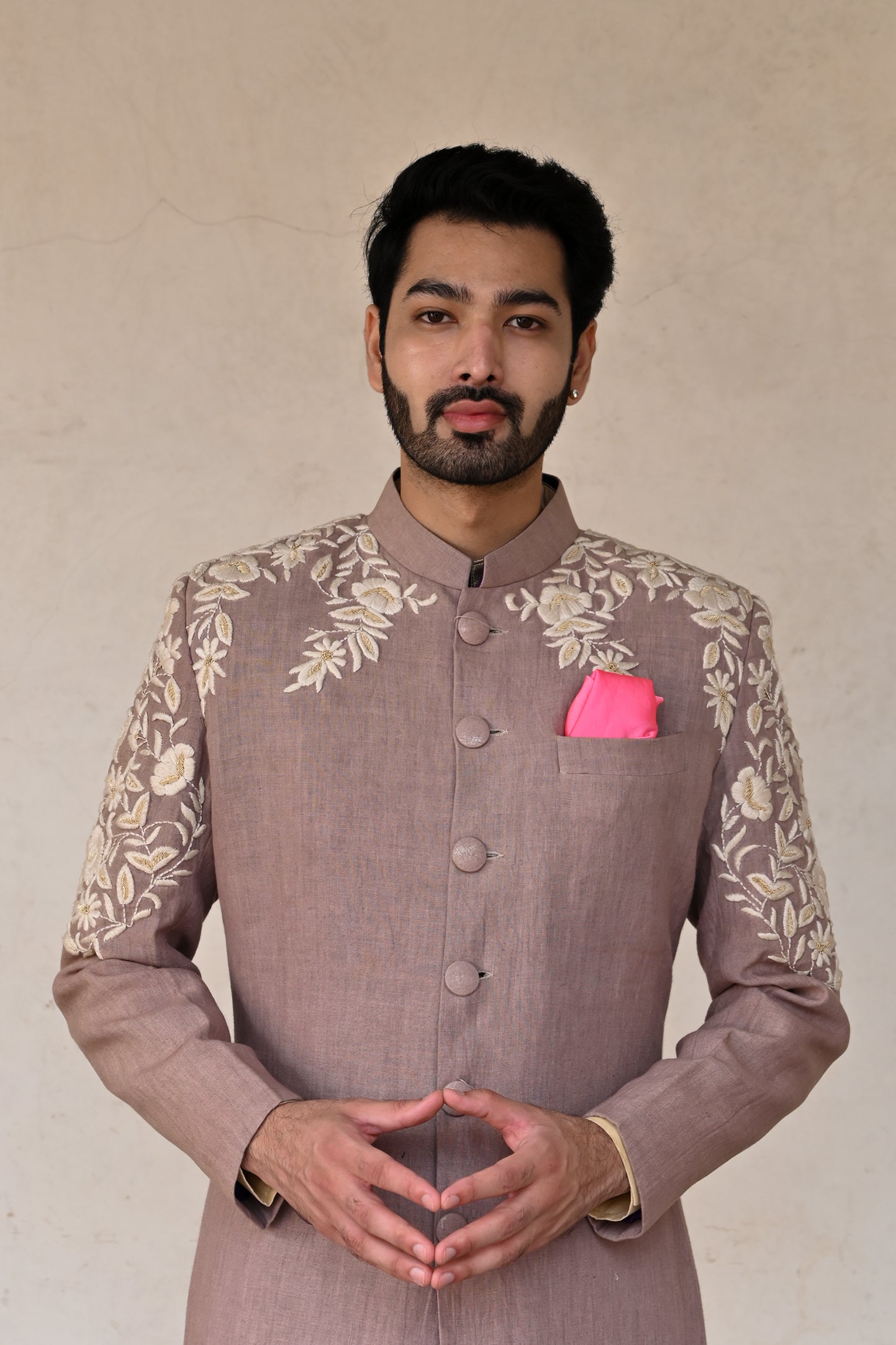 Luxury designer groom light purple sherwani 