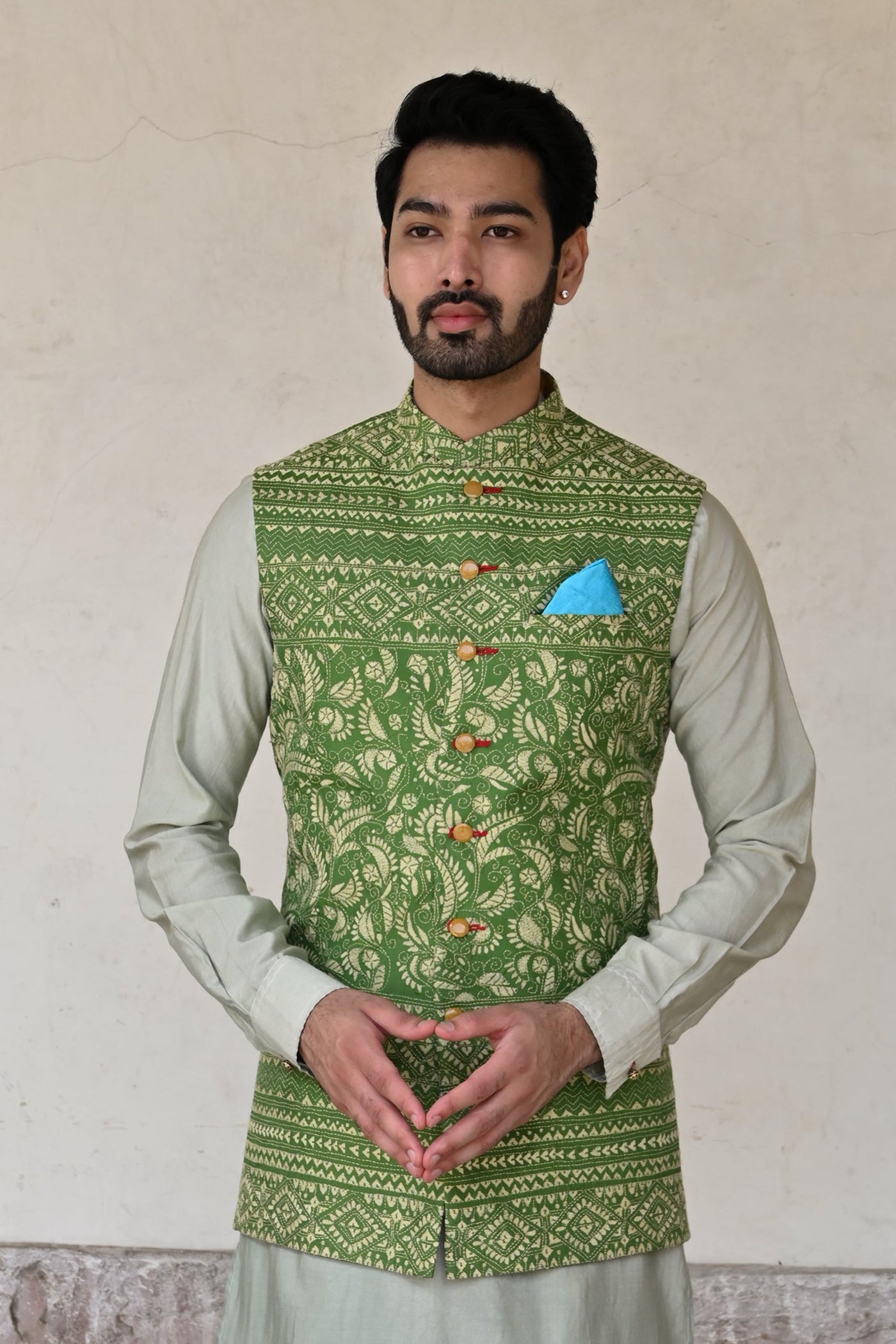 Classy designer green Nehru jackets for sale