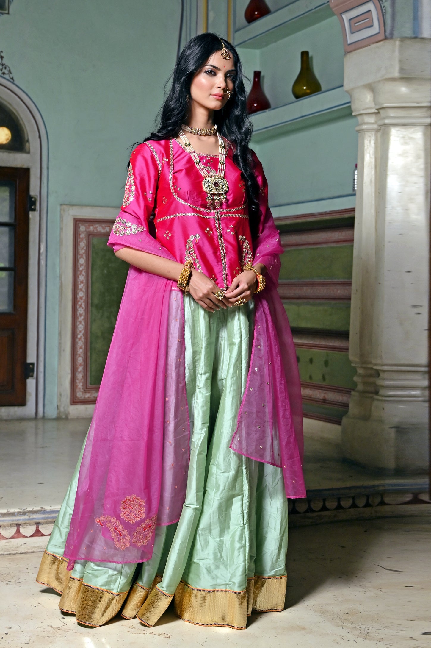 Elegant Pink Heavy Designer Work Lehenga Kurti Style Suit - Indian Heavy  Anarkali Lehenga Gowns Sharara Sarees Pakistani Dresses in  USA/UK/Canada/UAE - IndiaBoulevard