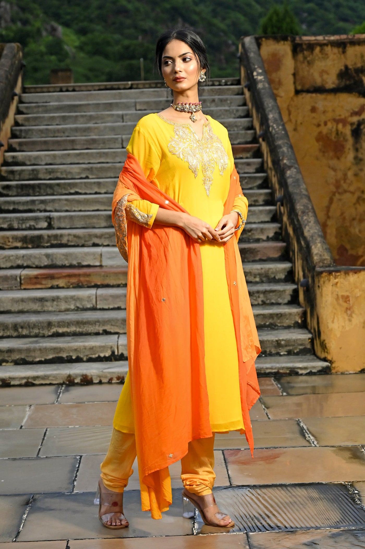 Latest Yellow kurta suit set designs