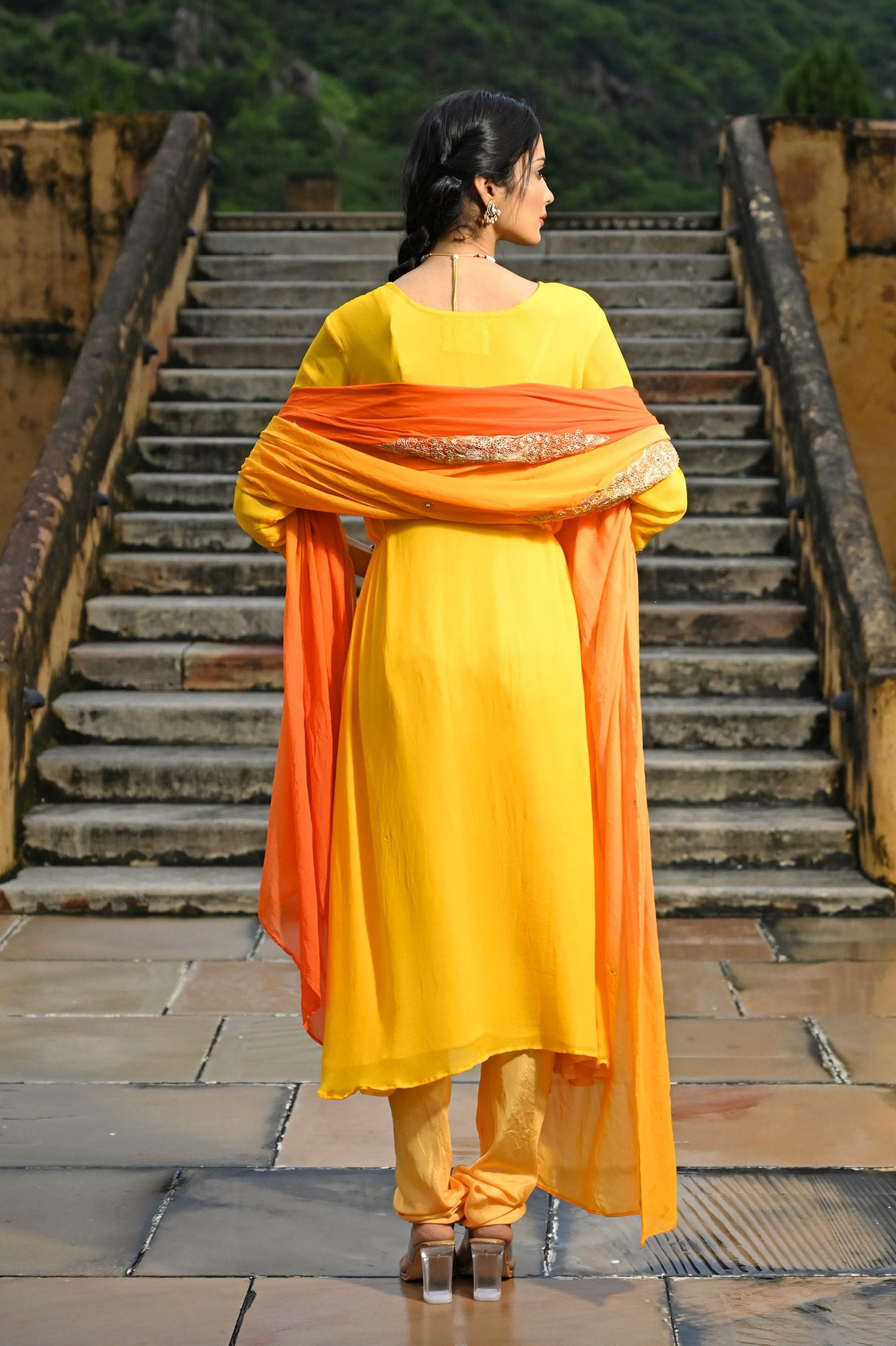 Latest Yellow kurta suit set designs for women