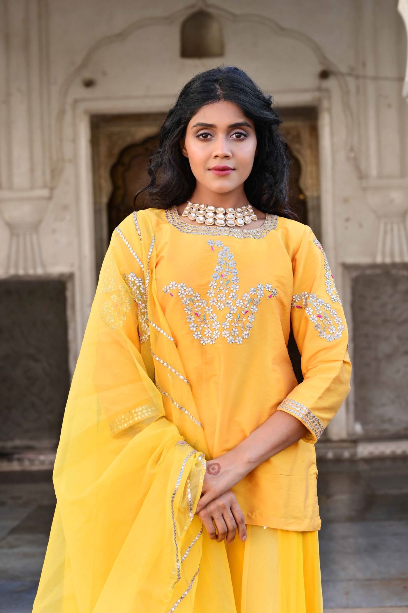 new yellow garara suit design