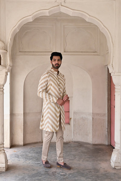 Mens Cream Ethnic Kurta for men online