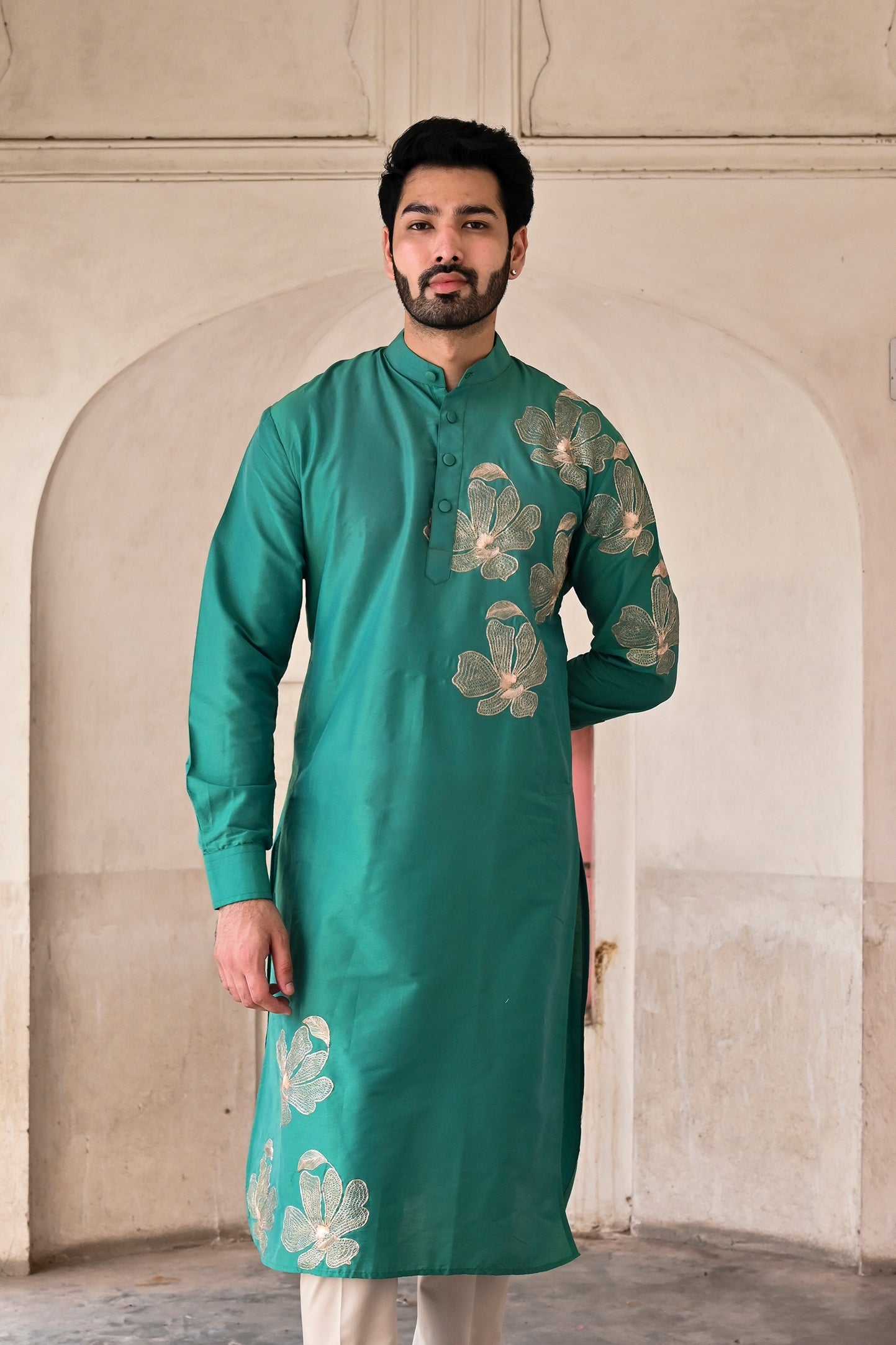 Stylish Designer Jade green Kurta for men