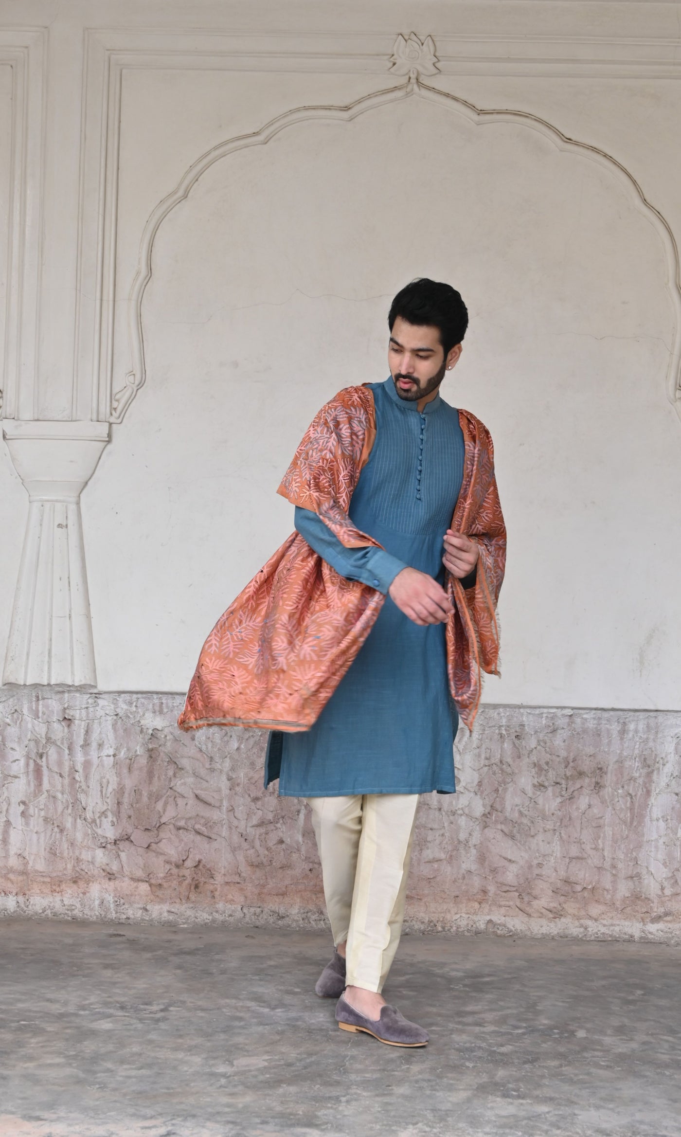 Janir Dupatta- Rust Orange