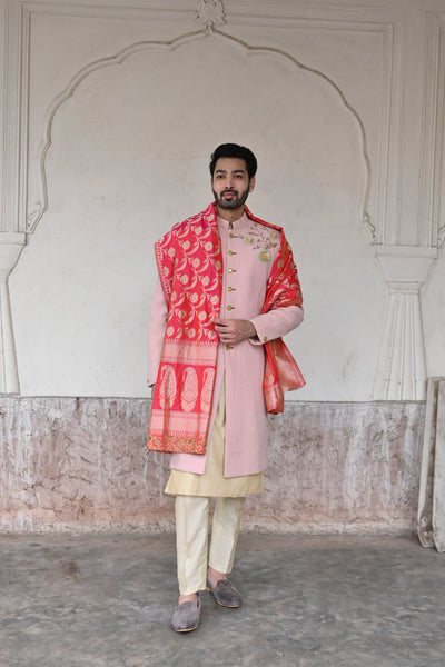 Aarav Sherwani - Peach