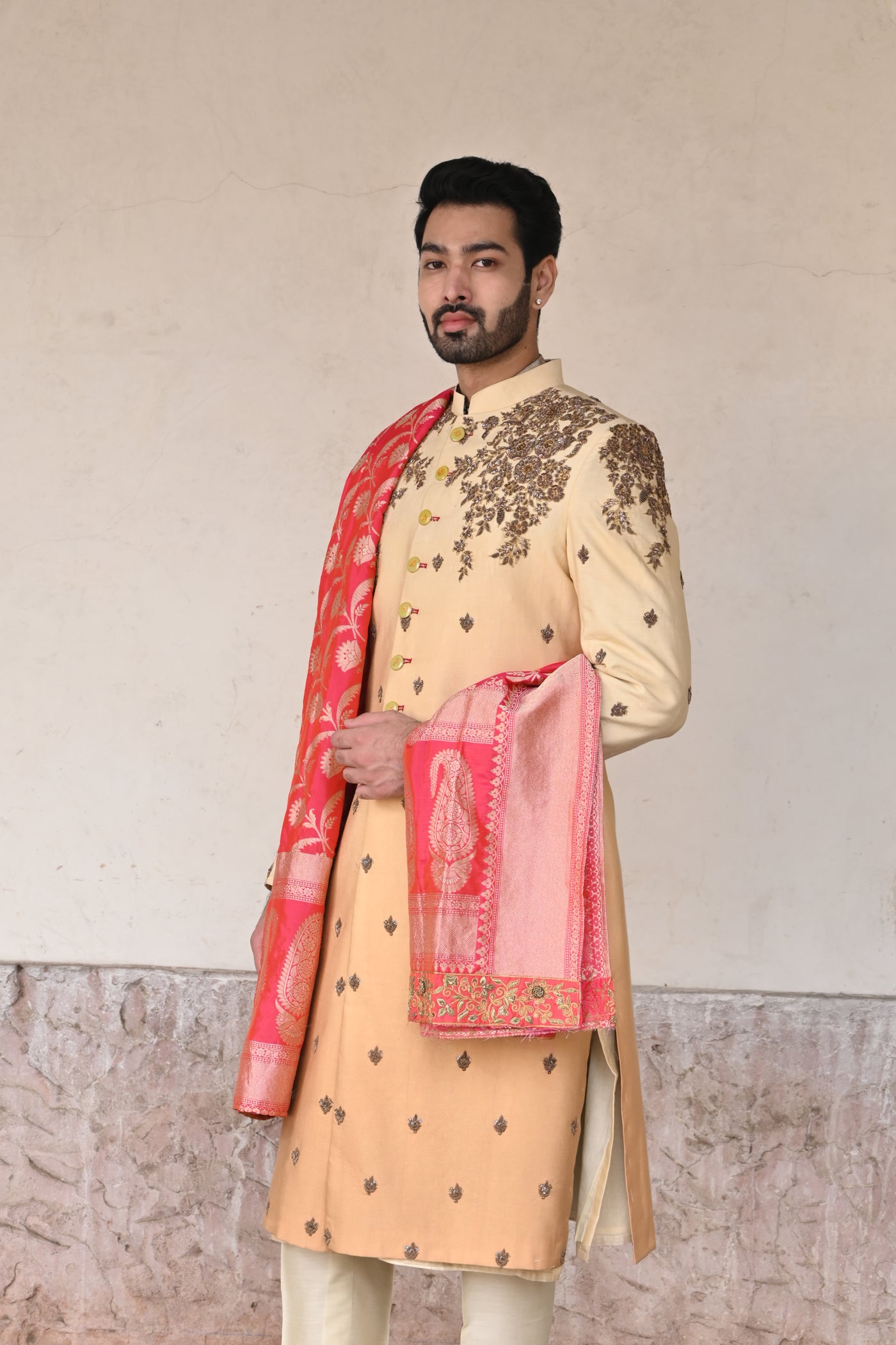 Viraj Sherwani - Ombre Beige