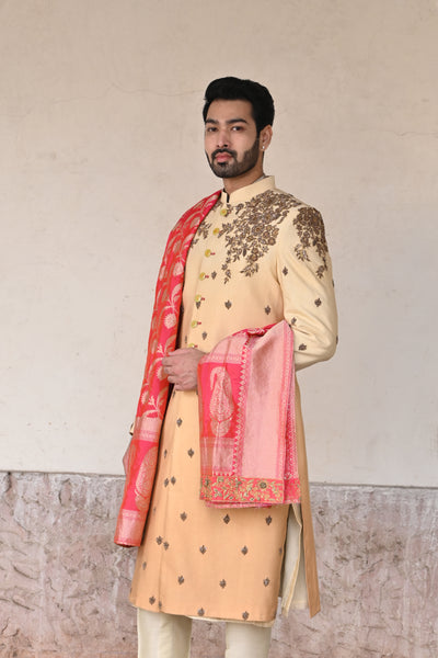 Viraj Sherwani - Ombre Beige