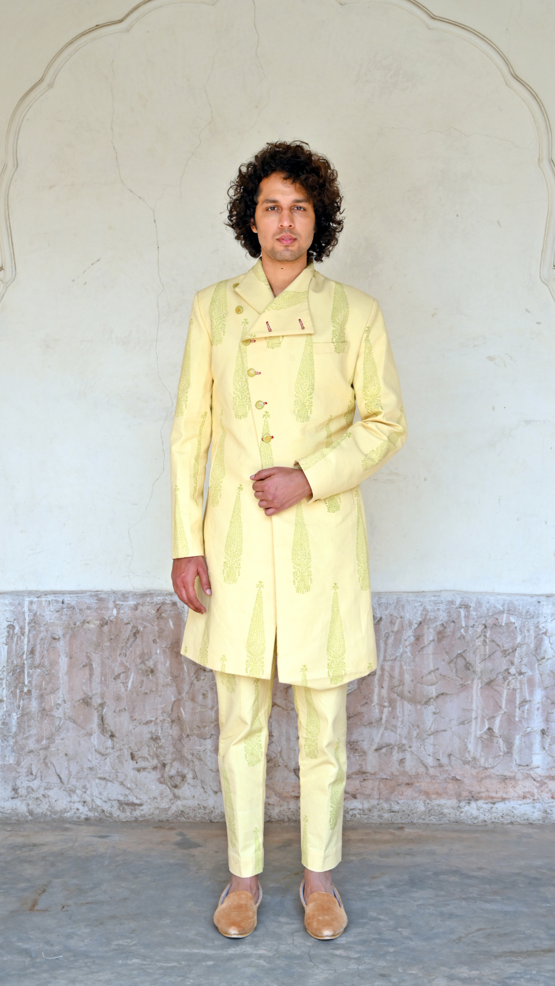 designer yellow cotton jacket